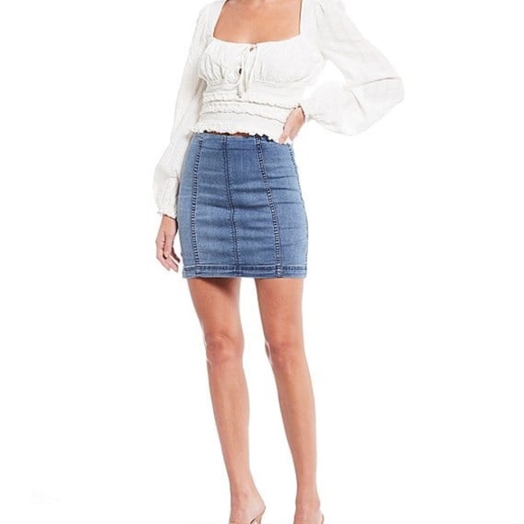 Free People Modern Femme Denim Mini Skirt in black - Picture 6 of 9